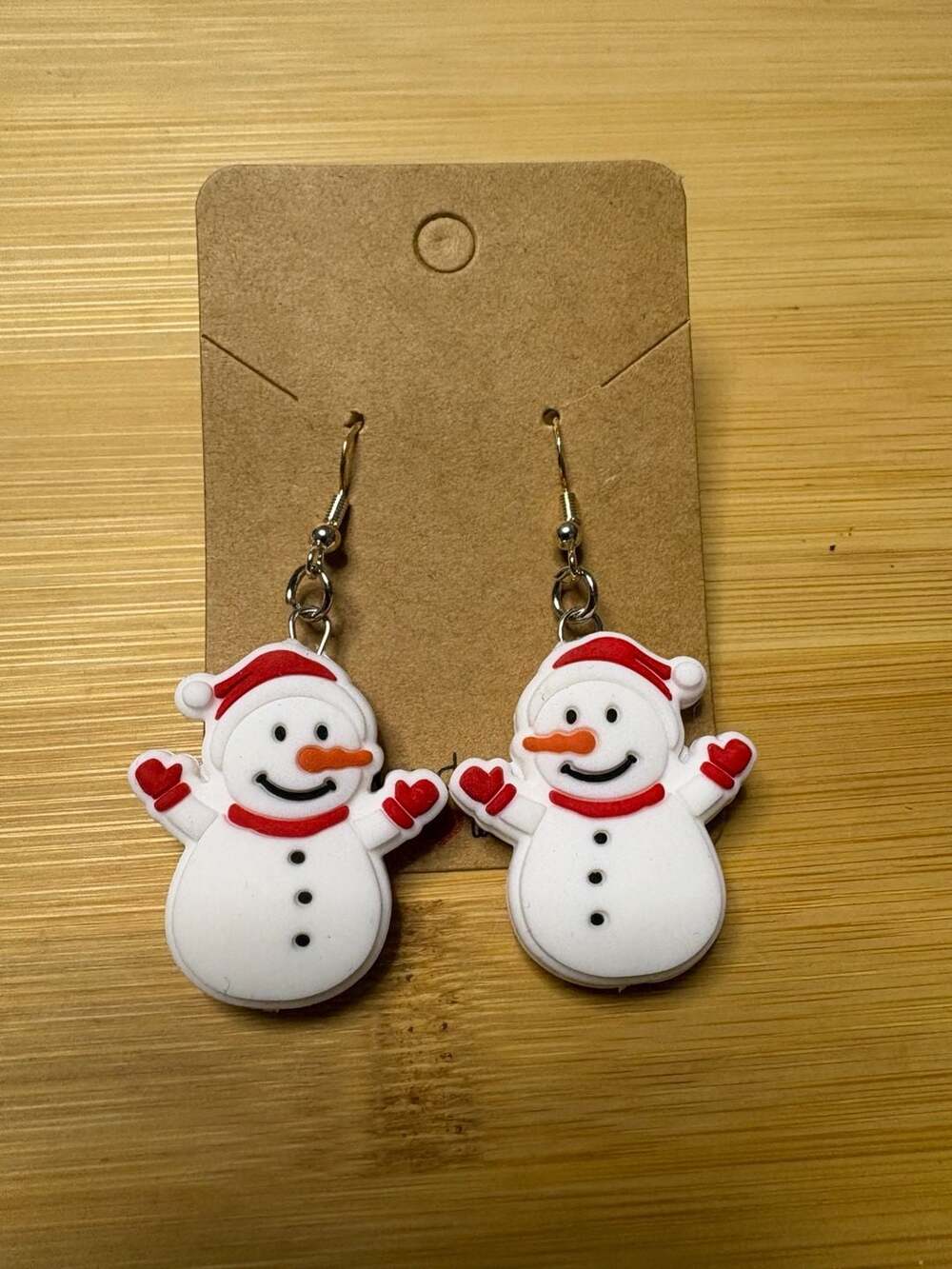 Snowman Dangle Earrings Christmas Holiday Jewelry